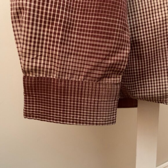 Polo Men’s L Shirt Checkered Brown and Tan Button Down Long Sleeves - Picture 4 of 9